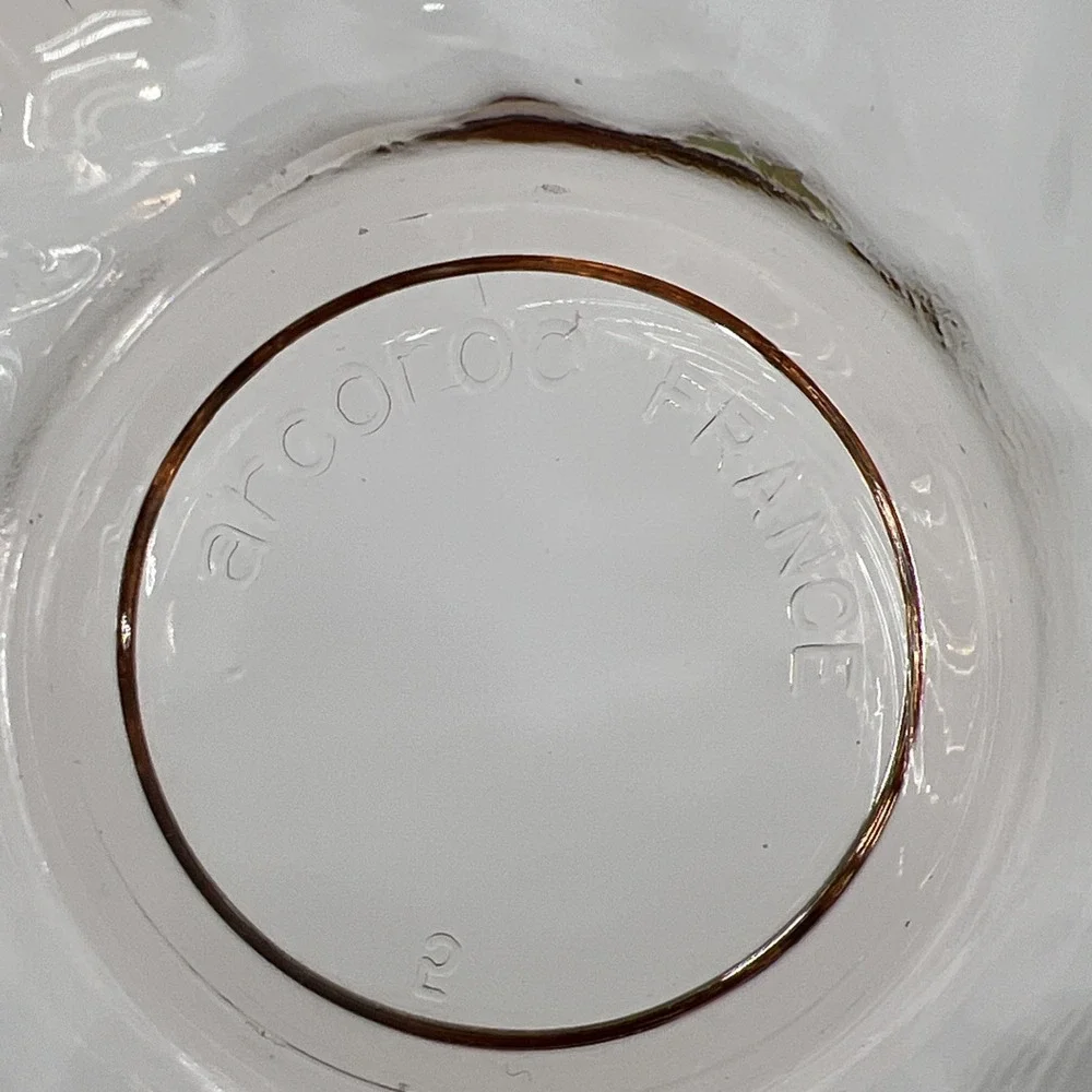 Arcoroc Rosaline Pink Swirl Depression Glass Plates Cup Made In France Set of 14